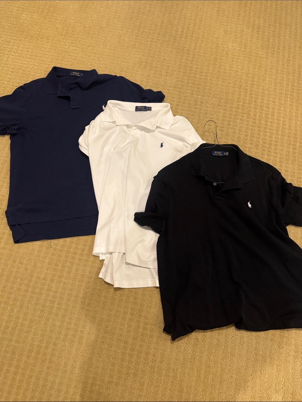 3 Shirls - Polo by Ralph Lauren men’s Polo Trio in Navy, White & Black